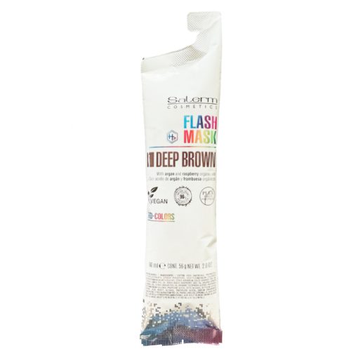 Masca de colorare pentru ingrijire culoare cu aplicare directa Flash Mask Deep Brown 60 ml